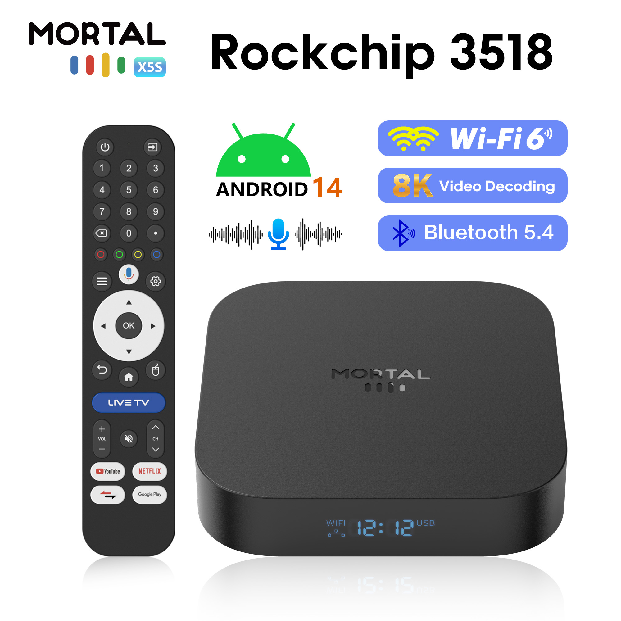 Radxa Rock 5B 16Gb - Global X5S Android14 Akıllı TV Kutusu,